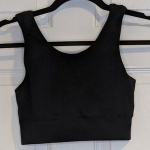 Ribbed Black Sports/Lounge Bra - AERIE